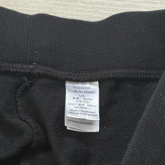 Calvin Klein Black Jogger Sweatpants Women’s L Logo Drawstring Lounge Casual - Picture 4 of 8